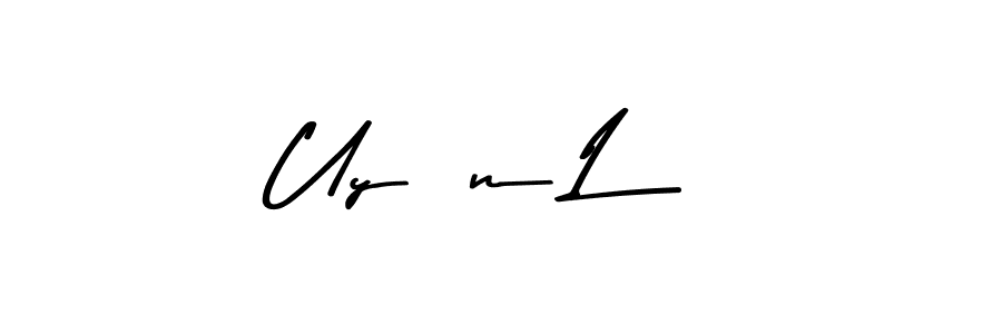 How to make Uyên Lê name signature. Use Asem Kandis PERSONAL USE style for creating short signs online. This is the latest handwritten sign. Uyên Lê signature style 9 images and pictures png