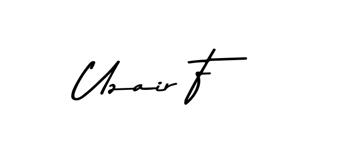 Create a beautiful signature design for name Uzair F. With this signature (Asem Kandis PERSONAL USE) fonts, you can make a handwritten signature for free. Uzair F signature style 9 images and pictures png