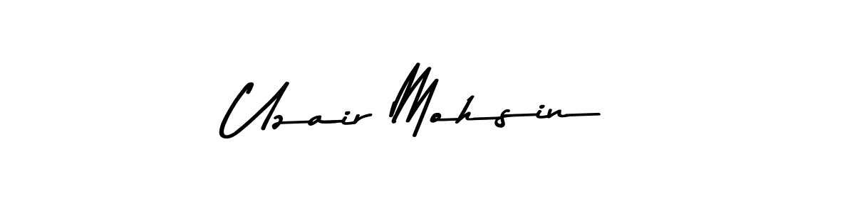 if you are searching for the best signature style for your name Uzair Mohsin. so please give up your signature search. here we have designed multiple signature styles  using Asem Kandis PERSONAL USE. Uzair Mohsin signature style 9 images and pictures png