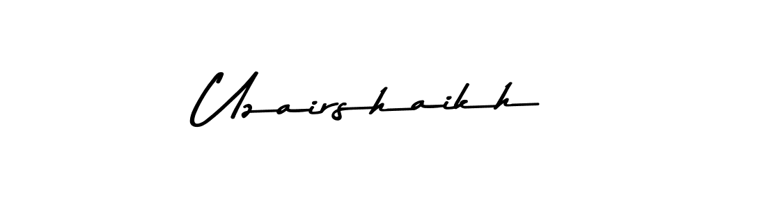 if you are searching for the best signature style for your name Uzairshaikh. so please give up your signature search. here we have designed multiple signature styles  using Asem Kandis PERSONAL USE. Uzairshaikh signature style 9 images and pictures png
