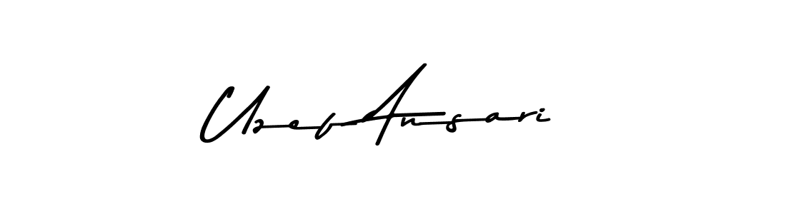 You should practise on your own different ways (Asem Kandis PERSONAL USE) to write your name (Uzef Ansari) in signature. don't let someone else do it for you. Uzef Ansari signature style 9 images and pictures png