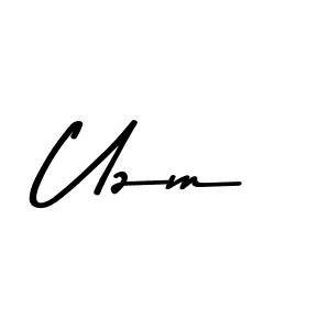 How to make Uzm name signature. Use Asem Kandis PERSONAL USE style for creating short signs online. This is the latest handwritten sign. Uzm signature style 9 images and pictures png