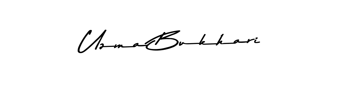 How to make Uzma Bukhari name signature. Use Asem Kandis PERSONAL USE style for creating short signs online. This is the latest handwritten sign. Uzma Bukhari signature style 9 images and pictures png