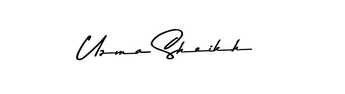 Make a beautiful signature design for name Uzma Sheikh. With this signature (Asem Kandis PERSONAL USE) style, you can create a handwritten signature for free. Uzma Sheikh signature style 9 images and pictures png
