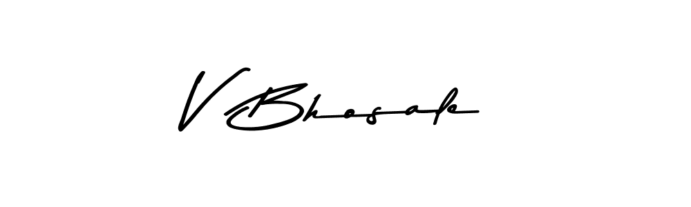 Create a beautiful signature design for name V  Bhosale. With this signature (Asem Kandis PERSONAL USE) fonts, you can make a handwritten signature for free. V  Bhosale signature style 9 images and pictures png