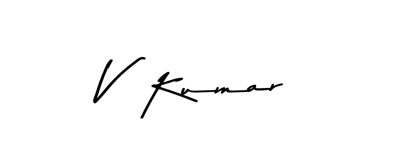 How to make V  Kumar name signature. Use Asem Kandis PERSONAL USE style for creating short signs online. This is the latest handwritten sign. V  Kumar signature style 9 images and pictures png