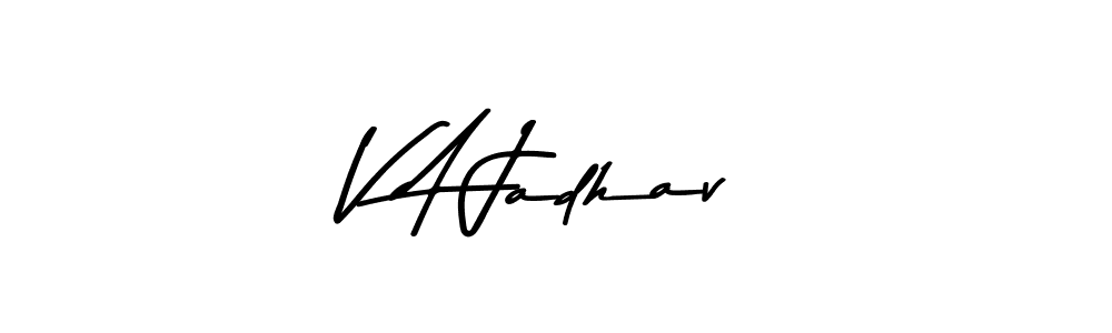 How to make V A Jadhav signature? Asem Kandis PERSONAL USE is a professional autograph style. Create handwritten signature for V A Jadhav name. V A Jadhav signature style 9 images and pictures png