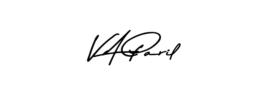 Also we have V A Paril name is the best signature style. Create professional handwritten signature collection using Asem Kandis PERSONAL USE autograph style. V A Paril signature style 9 images and pictures png