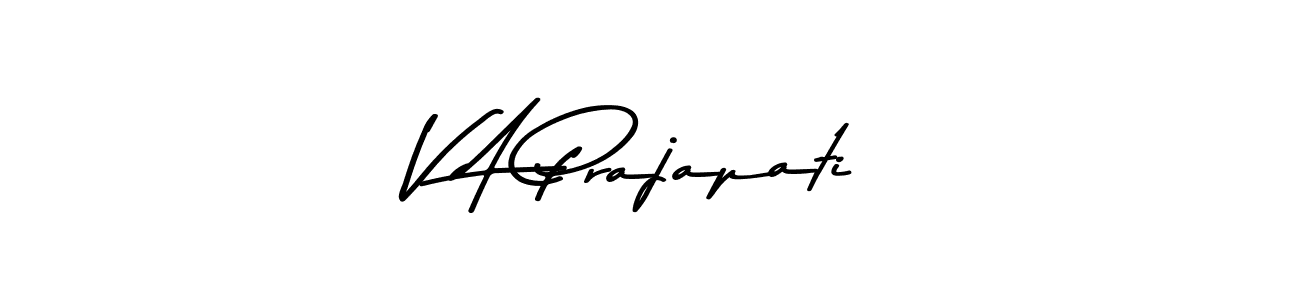 Also You can easily find your signature by using the search form. We will create V A Prajapati name handwritten signature images for you free of cost using Asem Kandis PERSONAL USE sign style. V A Prajapati signature style 9 images and pictures png