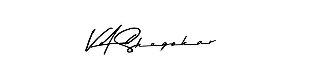 How to make V A Shegokar signature? Asem Kandis PERSONAL USE is a professional autograph style. Create handwritten signature for V A Shegokar name. V A Shegokar signature style 9 images and pictures png