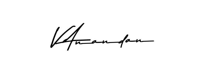 Make a beautiful signature design for name V Anandan. With this signature (Asem Kandis PERSONAL USE) style, you can create a handwritten signature for free. V Anandan signature style 9 images and pictures png