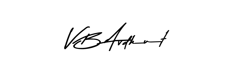 How to make V B Avdhut name signature. Use Asem Kandis PERSONAL USE style for creating short signs online. This is the latest handwritten sign. V B Avdhut signature style 9 images and pictures png