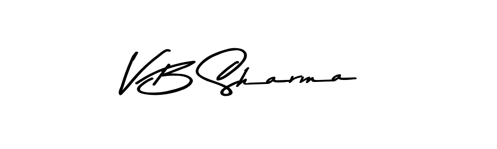 How to make V B Sharma name signature. Use Asem Kandis PERSONAL USE style for creating short signs online. This is the latest handwritten sign. V B Sharma signature style 9 images and pictures png