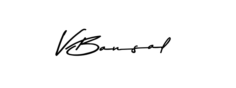 The best way (Asem Kandis PERSONAL USE) to make a short signature is to pick only two or three words in your name. The name V Bansal include a total of six letters. For converting this name. V Bansal signature style 9 images and pictures png