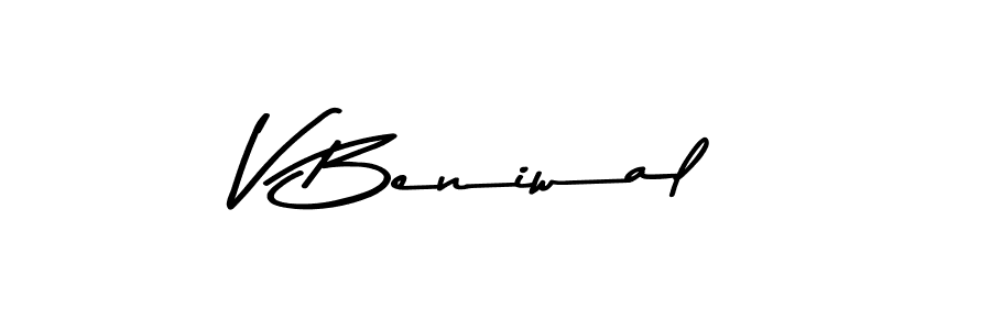 You should practise on your own different ways (Asem Kandis PERSONAL USE) to write your name (V Beniwal) in signature. don't let someone else do it for you. V Beniwal signature style 9 images and pictures png