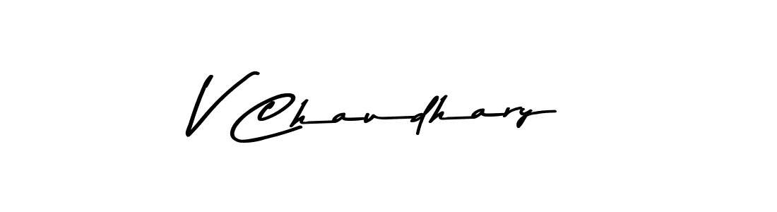 Make a beautiful signature design for name V Chaudhary. With this signature (Asem Kandis PERSONAL USE) style, you can create a handwritten signature for free. V Chaudhary signature style 9 images and pictures png