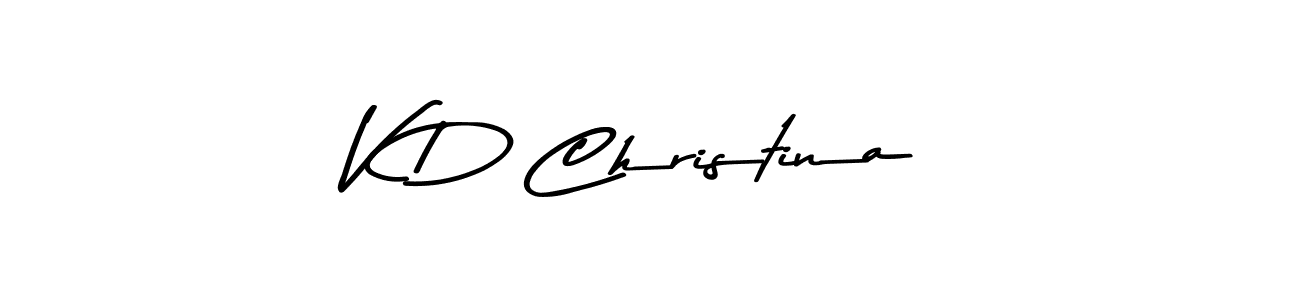 Also we have V D Christina name is the best signature style. Create professional handwritten signature collection using Asem Kandis PERSONAL USE autograph style. V D Christina signature style 9 images and pictures png