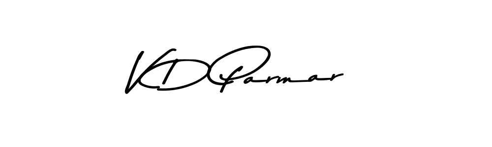 Make a beautiful signature design for name V D Parmar. With this signature (Asem Kandis PERSONAL USE) style, you can create a handwritten signature for free. V D Parmar signature style 9 images and pictures png