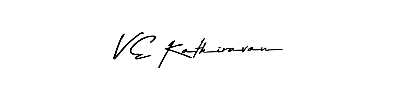 Make a beautiful signature design for name V E Kathiravan. With this signature (Asem Kandis PERSONAL USE) style, you can create a handwritten signature for free. V E Kathiravan signature style 9 images and pictures png
