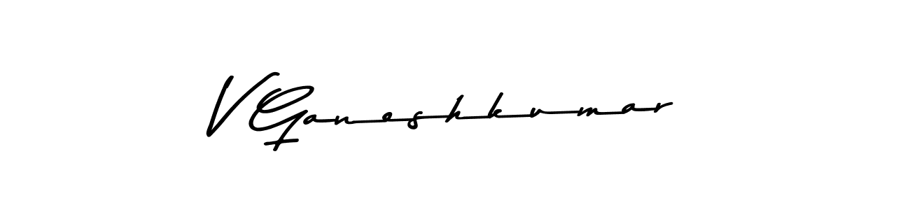 The best way (Asem Kandis PERSONAL USE) to make a short signature is to pick only two or three words in your name. The name V Ganeshkumar include a total of six letters. For converting this name. V Ganeshkumar signature style 9 images and pictures png
