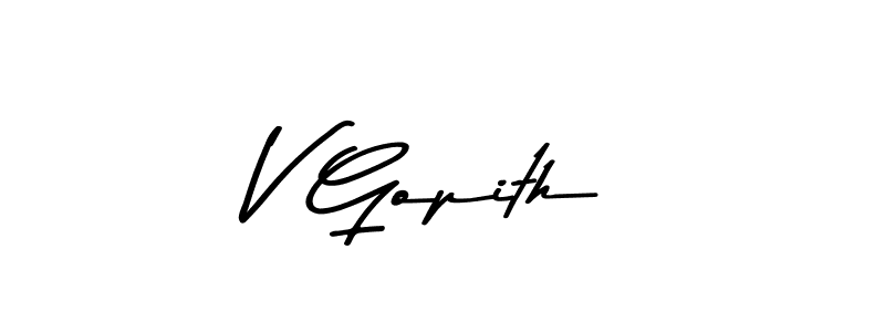 Asem Kandis PERSONAL USE is a professional signature style that is perfect for those who want to add a touch of class to their signature. It is also a great choice for those who want to make their signature more unique. Get V Gopith name to fancy signature for free. V Gopith signature style 9 images and pictures png