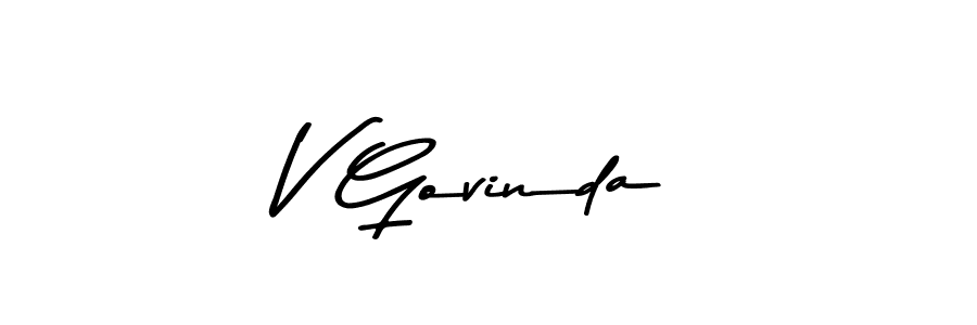 if you are searching for the best signature style for your name V Govinda. so please give up your signature search. here we have designed multiple signature styles  using Asem Kandis PERSONAL USE. V Govinda signature style 9 images and pictures png