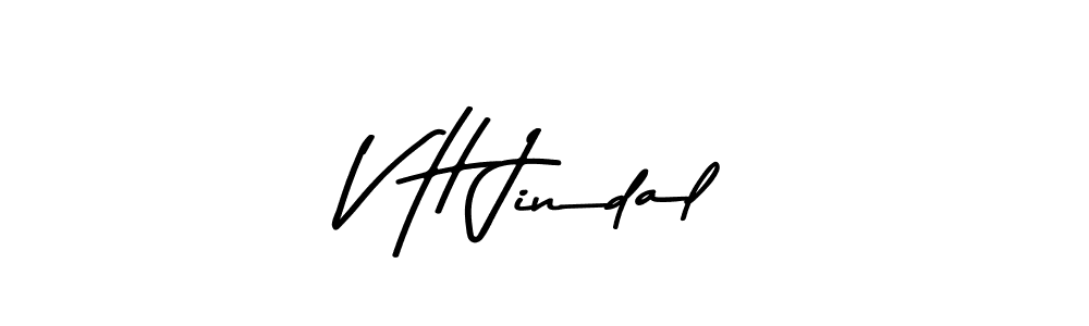 Create a beautiful signature design for name V H Jindal. With this signature (Asem Kandis PERSONAL USE) fonts, you can make a handwritten signature for free. V H Jindal signature style 9 images and pictures png