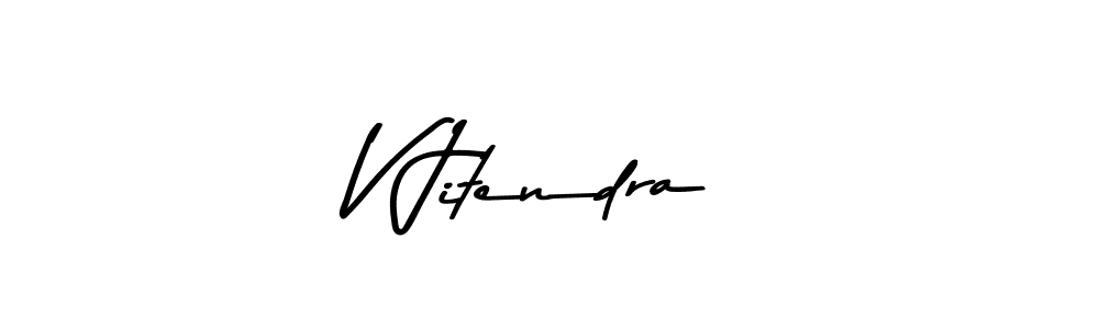 The best way (Asem Kandis PERSONAL USE) to make a short signature is to pick only two or three words in your name. The name V Jitendra include a total of six letters. For converting this name. V Jitendra signature style 9 images and pictures png