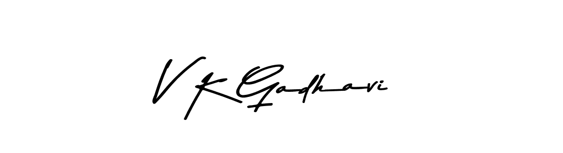 How to make V K Gadhavi signature? Asem Kandis PERSONAL USE is a professional autograph style. Create handwritten signature for V K Gadhavi name. V K Gadhavi signature style 9 images and pictures png