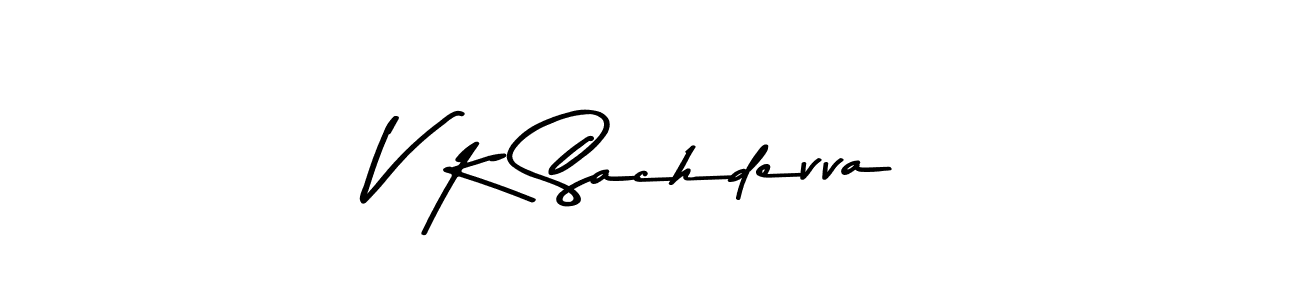 V K Sachdevva stylish signature style. Best Handwritten Sign (Asem Kandis PERSONAL USE) for my name. Handwritten Signature Collection Ideas for my name V K Sachdevva. V K Sachdevva signature style 9 images and pictures png