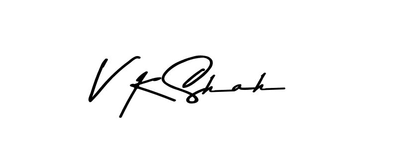 Make a beautiful signature design for name V K Shah. With this signature (Asem Kandis PERSONAL USE) style, you can create a handwritten signature for free. V K Shah signature style 9 images and pictures png