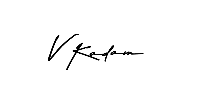 The best way (Asem Kandis PERSONAL USE) to make a short signature is to pick only two or three words in your name. The name V Kadam include a total of six letters. For converting this name. V Kadam signature style 9 images and pictures png