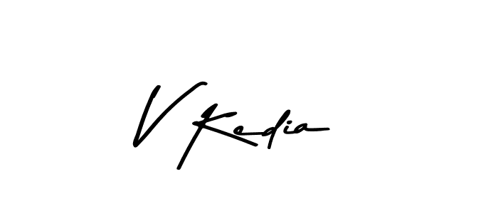 How to make V Kedia name signature. Use Asem Kandis PERSONAL USE style for creating short signs online. This is the latest handwritten sign. V Kedia signature style 9 images and pictures png
