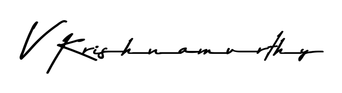 Give your name V Krishnamurthy an exquisite flair with the Asem Kandis PERSONAL USE script font. Ideal for contracts, resumes, and formal letterheads. V Krishnamurthy signature style 9 images and pictures png