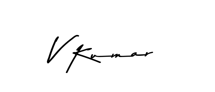 Make a beautiful signature design for name V Kumar. With this signature (Asem Kandis PERSONAL USE) style, you can create a handwritten signature for free. V Kumar signature style 9 images and pictures png