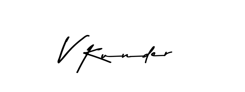 Create a beautiful signature design for name V Kunder. With this signature (Asem Kandis PERSONAL USE) fonts, you can make a handwritten signature for free. V Kunder signature style 9 images and pictures png