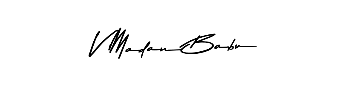 V Madan Babu stylish signature style. Best Handwritten Sign (Asem Kandis PERSONAL USE) for my name. Handwritten Signature Collection Ideas for my name V Madan Babu. V Madan Babu signature style 9 images and pictures png