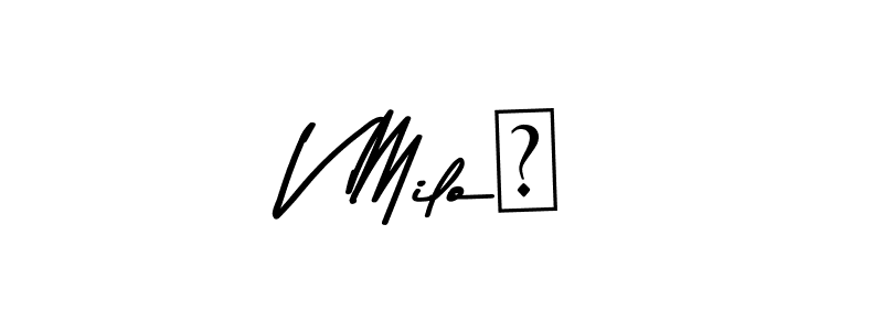 Use a signature maker to create a handwritten signature online. With this signature software, you can design (Asem Kandis PERSONAL USE) your own signature for name V Miloš. V Miloš signature style 9 images and pictures png