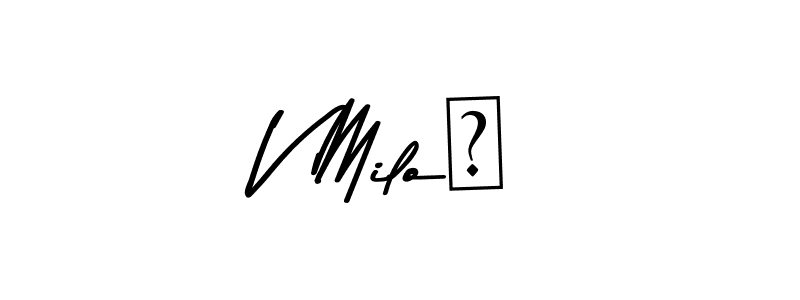 Asem Kandis PERSONAL USE is a professional signature style that is perfect for those who want to add a touch of class to their signature. It is also a great choice for those who want to make their signature more unique. Get V Miloš name to fancy signature for free. V Miloš signature style 9 images and pictures png