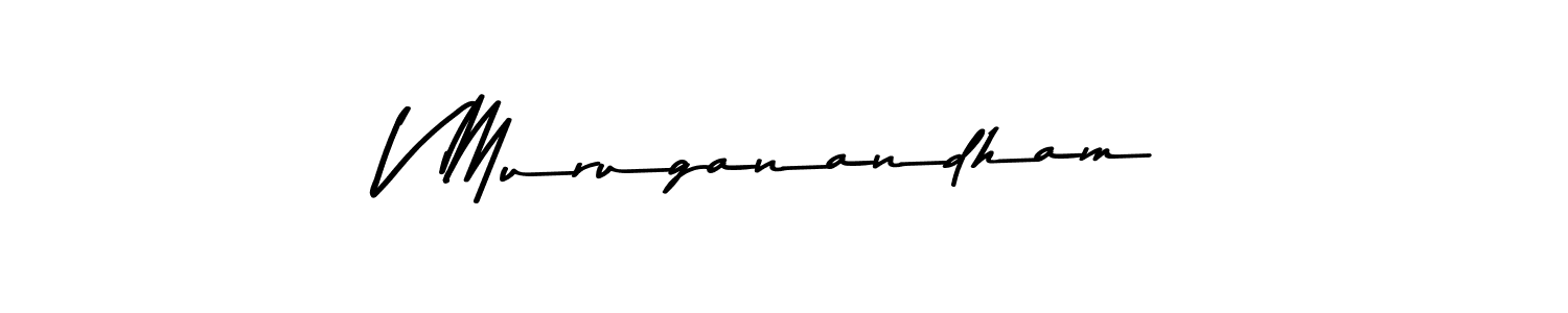 The best way (Asem Kandis PERSONAL USE) to make a short signature is to pick only two or three words in your name. The name V Muruganandham include a total of six letters. For converting this name. V Muruganandham signature style 9 images and pictures png