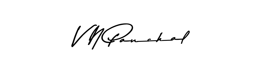 How to make V N Panchal name signature. Use Asem Kandis PERSONAL USE style for creating short signs online. This is the latest handwritten sign. V N Panchal signature style 9 images and pictures png