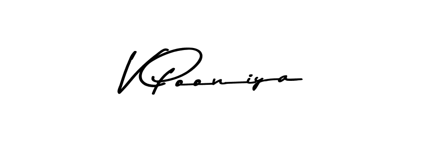 How to make V Pooniya signature? Asem Kandis PERSONAL USE is a professional autograph style. Create handwritten signature for V Pooniya name. V Pooniya signature style 9 images and pictures png