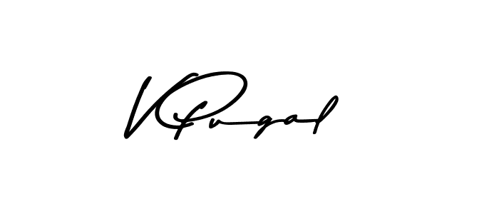 Make a beautiful signature design for name V Pugal. With this signature (Asem Kandis PERSONAL USE) style, you can create a handwritten signature for free. V Pugal signature style 9 images and pictures png