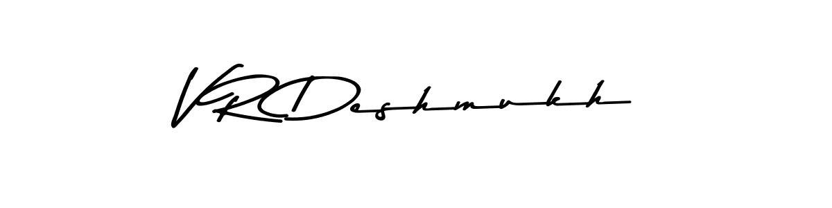 Design your own signature with our free online signature maker. With this signature software, you can create a handwritten (Asem Kandis PERSONAL USE) signature for name V R Deshmukh. V R Deshmukh signature style 9 images and pictures png