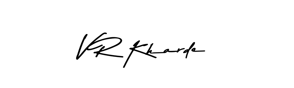 Create a beautiful signature design for name V R Kharde. With this signature (Asem Kandis PERSONAL USE) fonts, you can make a handwritten signature for free. V R Kharde signature style 9 images and pictures png