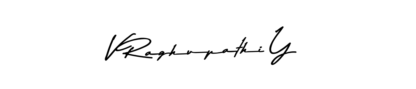 How to make V Raghupathi Y name signature. Use Asem Kandis PERSONAL USE style for creating short signs online. This is the latest handwritten sign. V Raghupathi Y signature style 9 images and pictures png