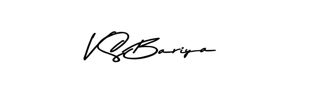Create a beautiful signature design for name V S Bariya. With this signature (Asem Kandis PERSONAL USE) fonts, you can make a handwritten signature for free. V S Bariya signature style 9 images and pictures png