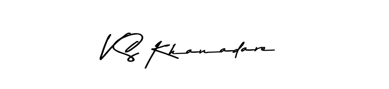 Asem Kandis PERSONAL USE is a professional signature style that is perfect for those who want to add a touch of class to their signature. It is also a great choice for those who want to make their signature more unique. Get V S Khanadare name to fancy signature for free. V S Khanadare signature style 9 images and pictures png