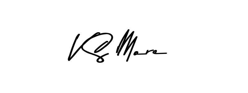 How to make V S More name signature. Use Asem Kandis PERSONAL USE style for creating short signs online. This is the latest handwritten sign. V S More signature style 9 images and pictures png