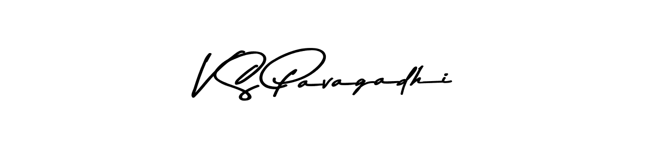 Make a beautiful signature design for name V S Pavagadhi. With this signature (Asem Kandis PERSONAL USE) style, you can create a handwritten signature for free. V S Pavagadhi signature style 9 images and pictures png